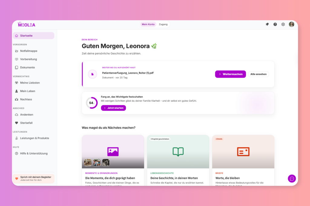 Meolea product screenshot