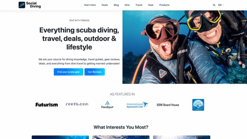 Social Diving Homepage